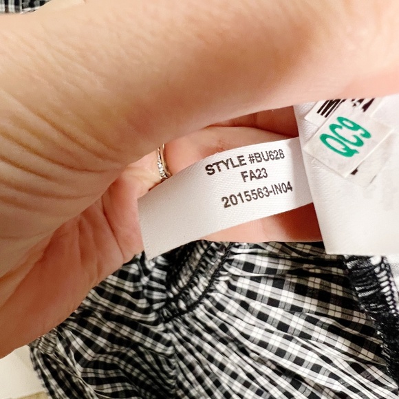 J. Crew Smocked button-up mini dress in gingham plaid Size S black white cotton - Picture 10 of 12